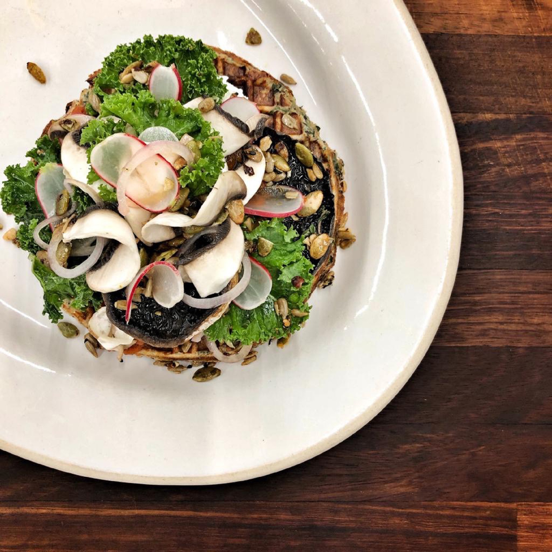 Buckwheat Waffles with Tomato Chutney