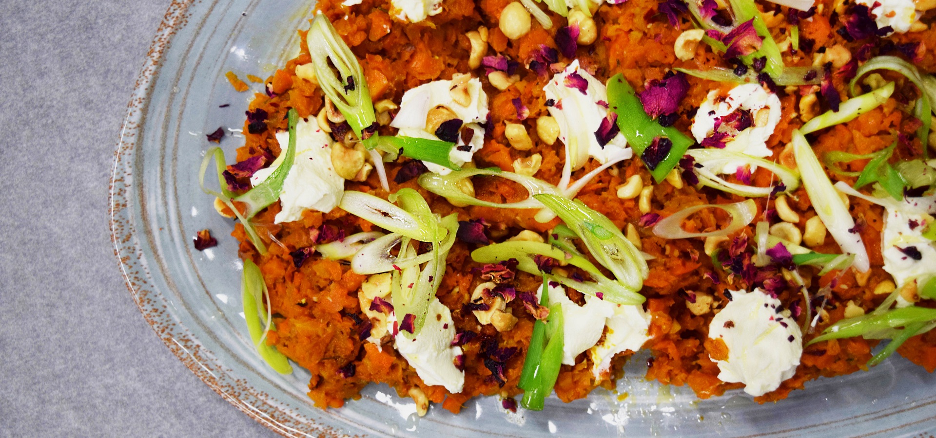 Crushed Carrot, Harissa & Greek Yoghurt