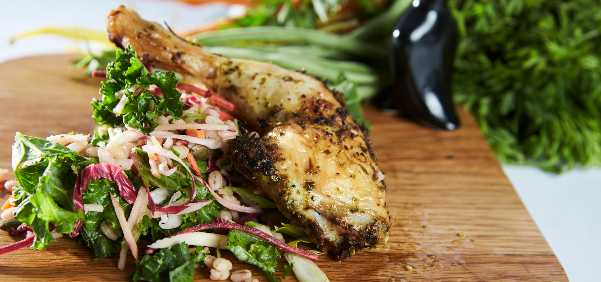 Roast Chicken Leg with Garlic & Herbs