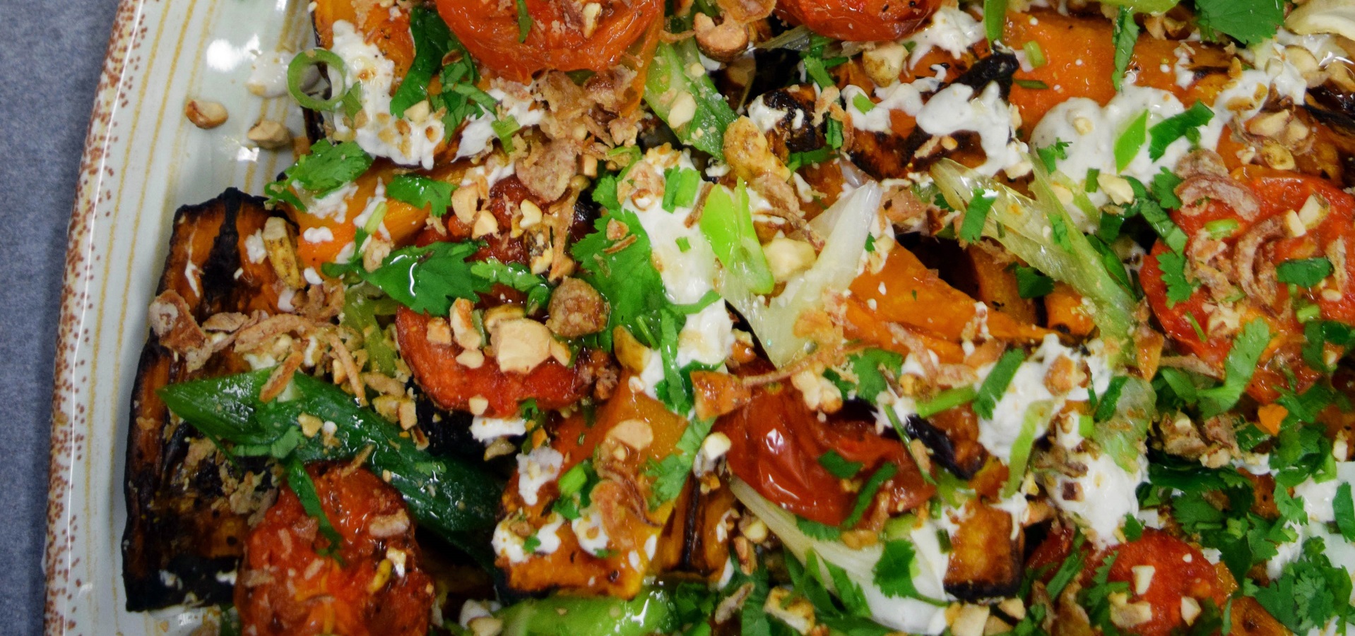 Squash, Ginger Tomatoes & Lime Yogurt
