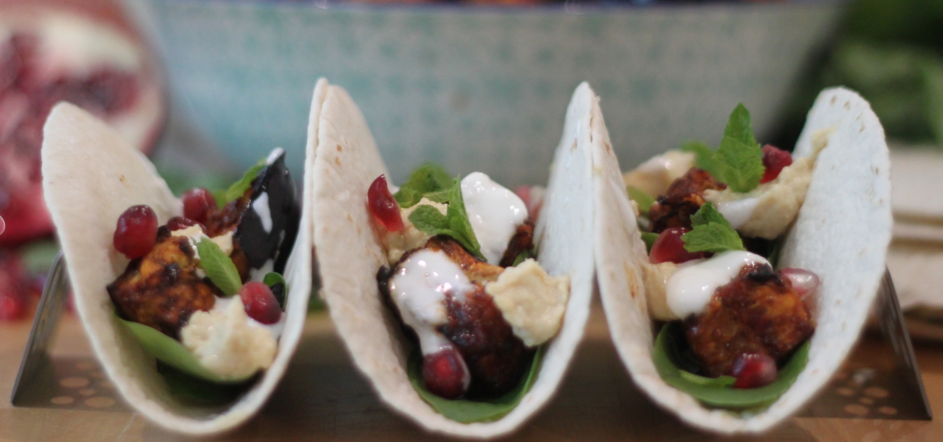 Harissa Roasted Aubergine Tacos